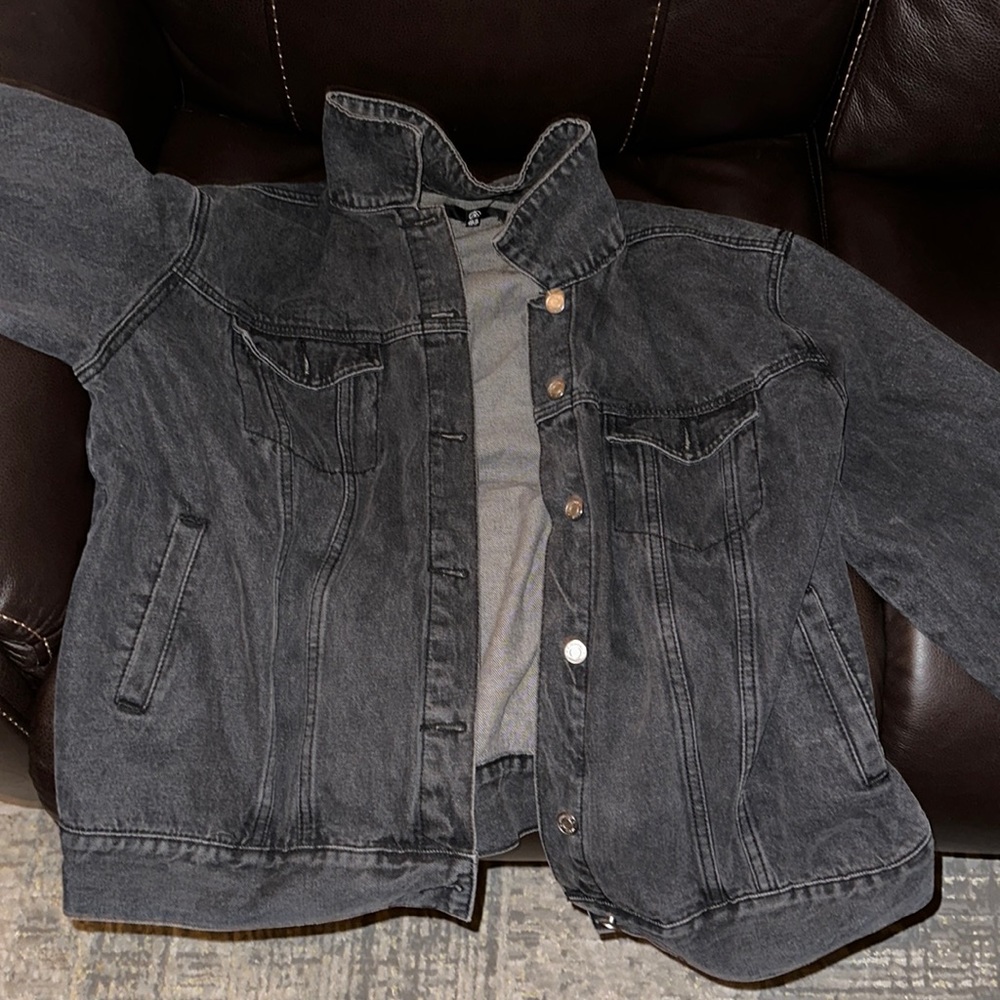 Black Misguided Denim Button Jacket - image 1